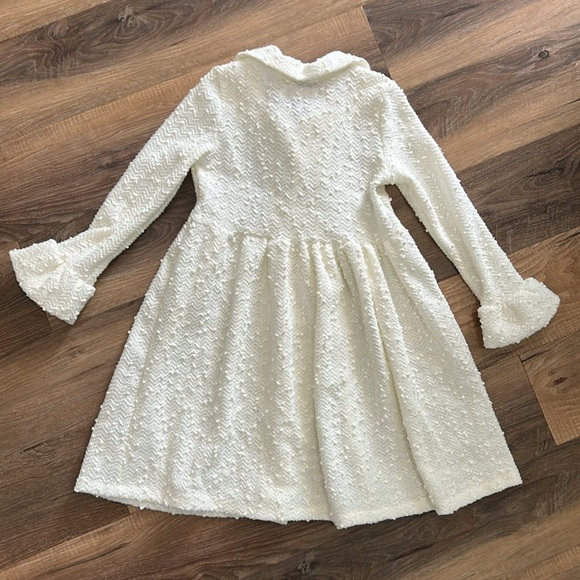 NANETTE GIRLS CREAM SPARKLE BUTTON-BOW ACCENT JACKET SIZE 6 - Picture 9 of 12